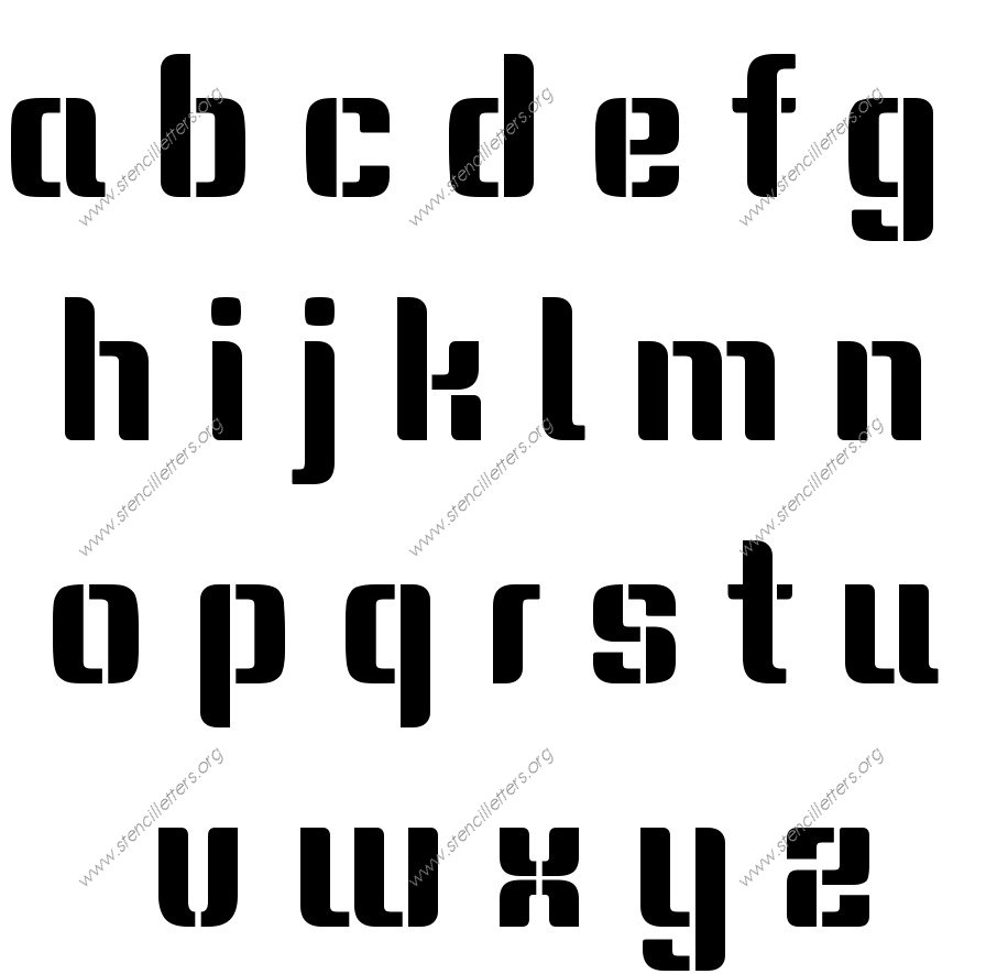 Stylish Modern A to Z lowercase letter stencils