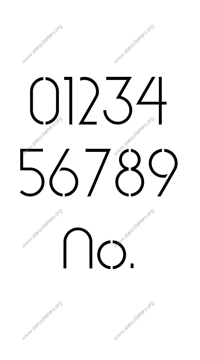 Avant-garde Circle Number Stencil