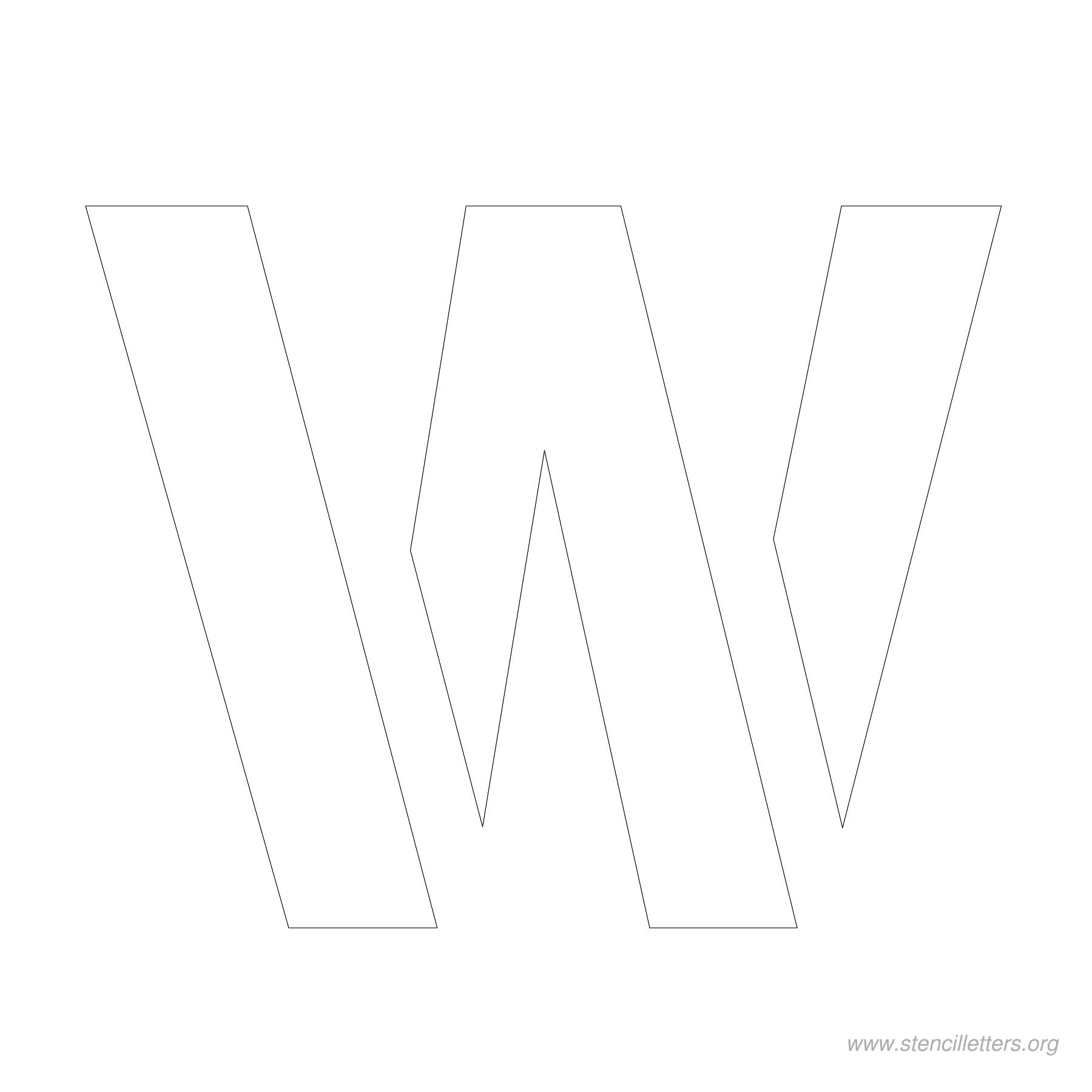 4 inch stencil letter w