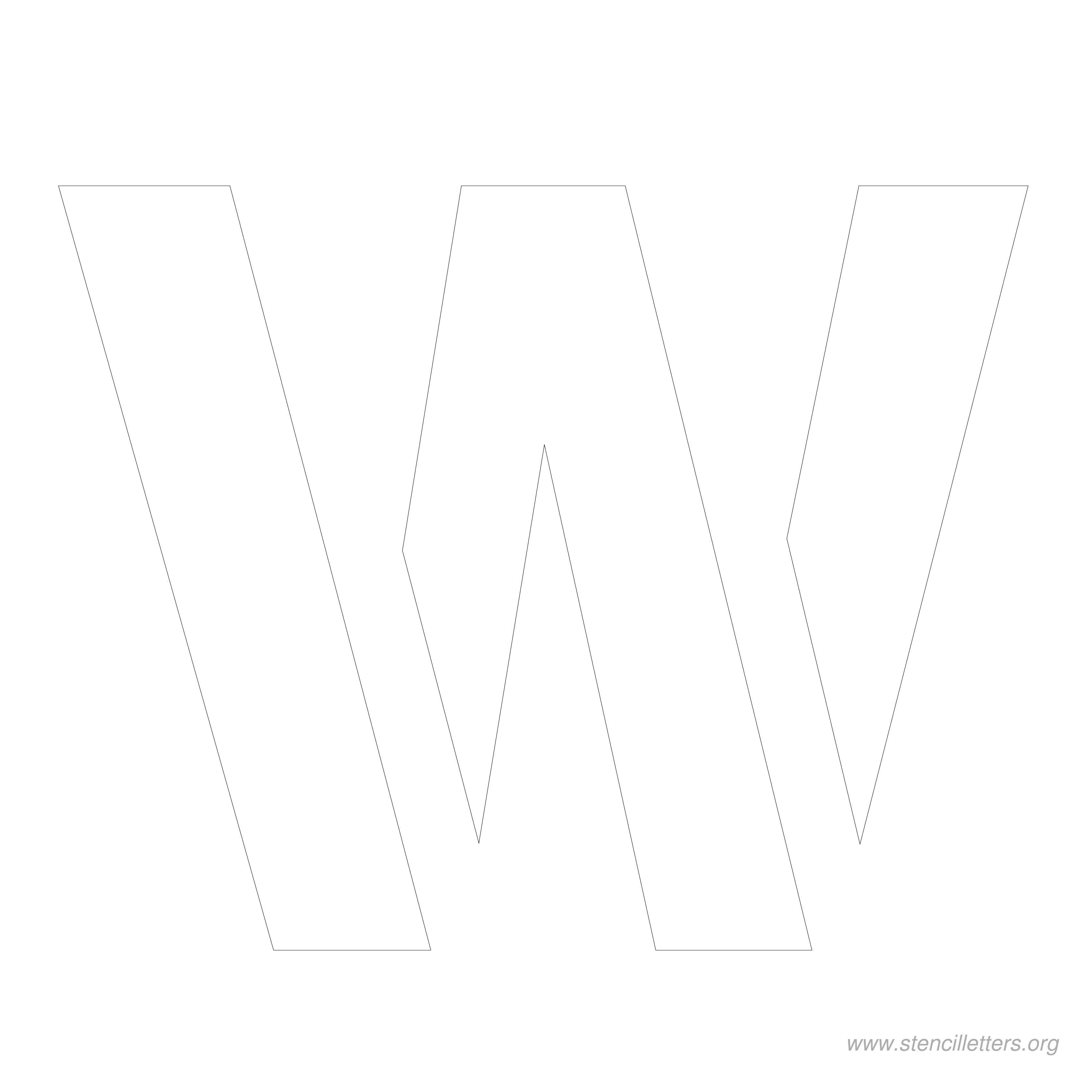 8 inch stencil letter w