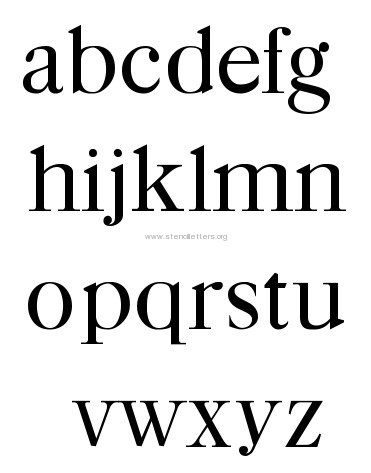 Caslon Small Letter Stencils Lowercase