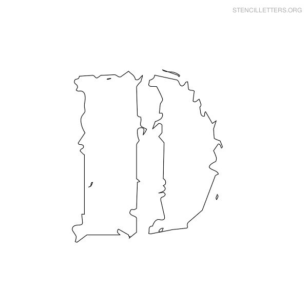 Stencil Letter Bubble D