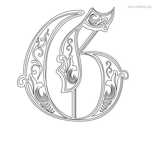 Stencil Letter Decorative G