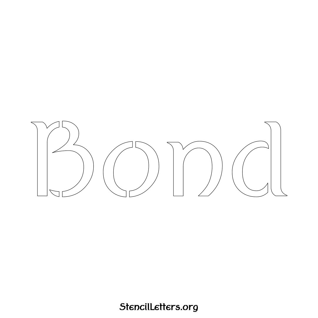 Bond name stencil in Ancient Lettering