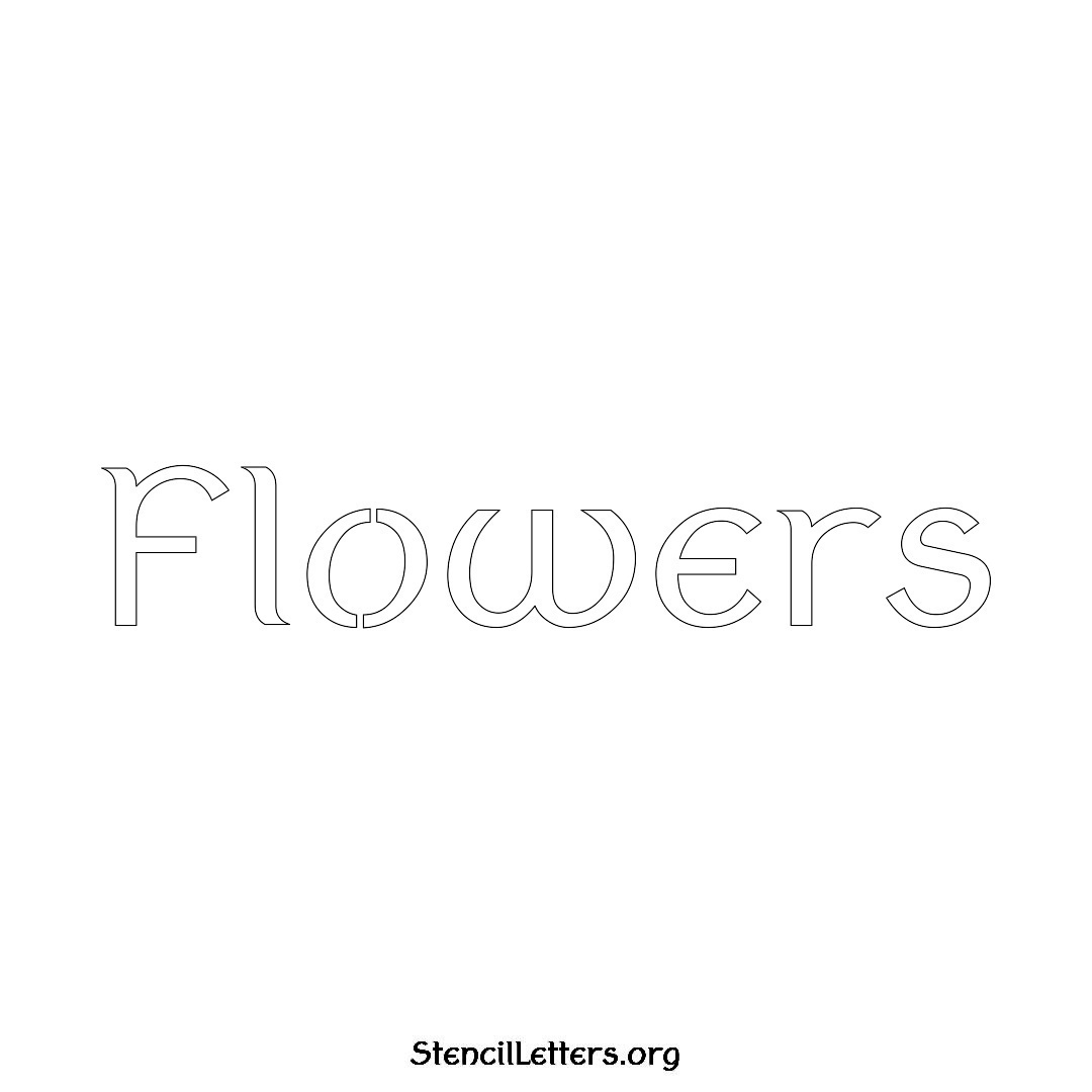 Flowers name stencil in Ancient Lettering