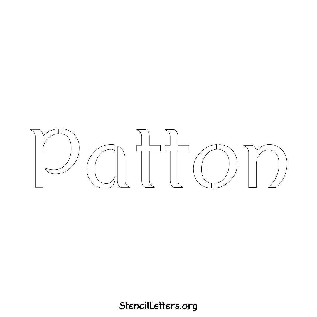 Patton name stencil in Ancient Lettering