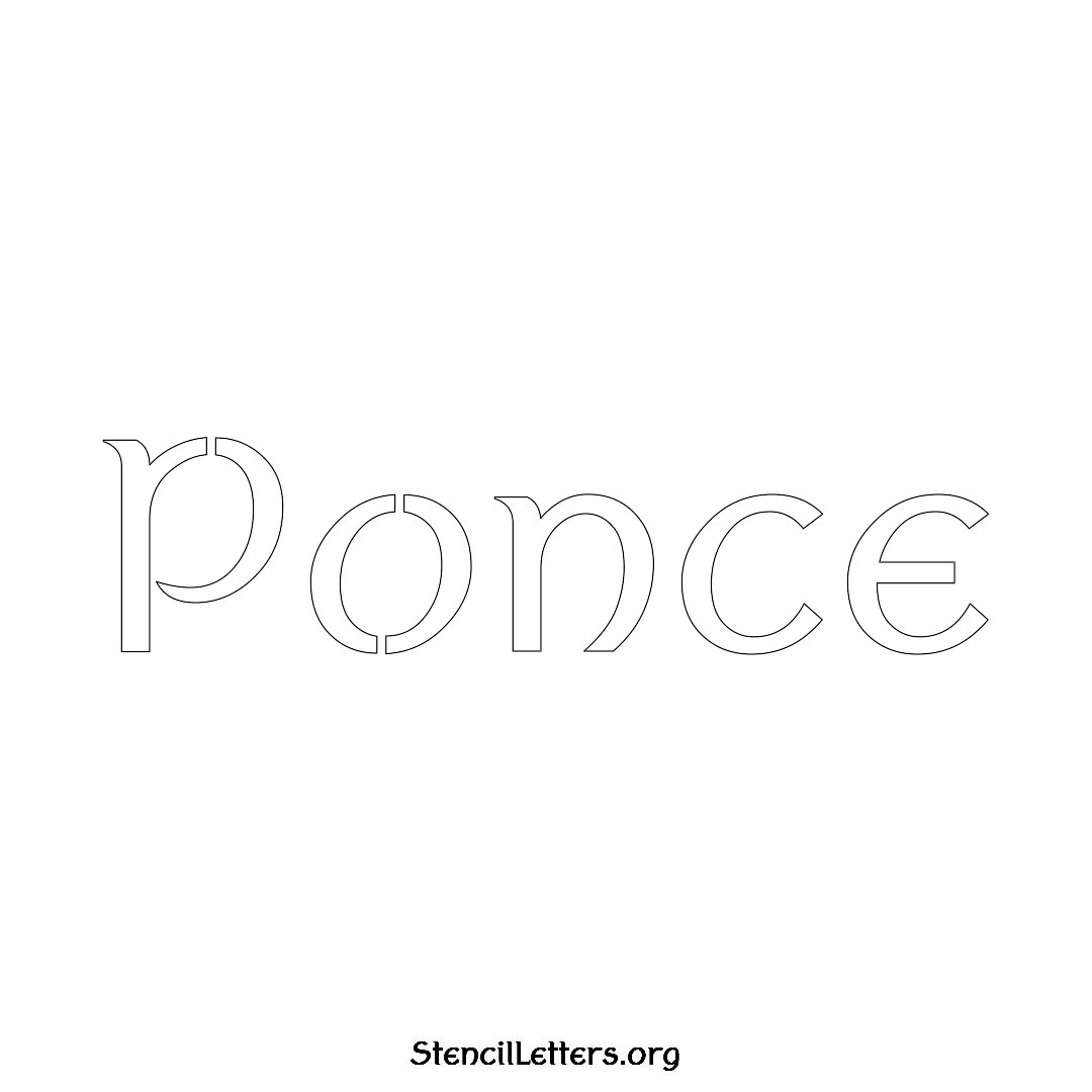 Ponce name stencil in Ancient Lettering