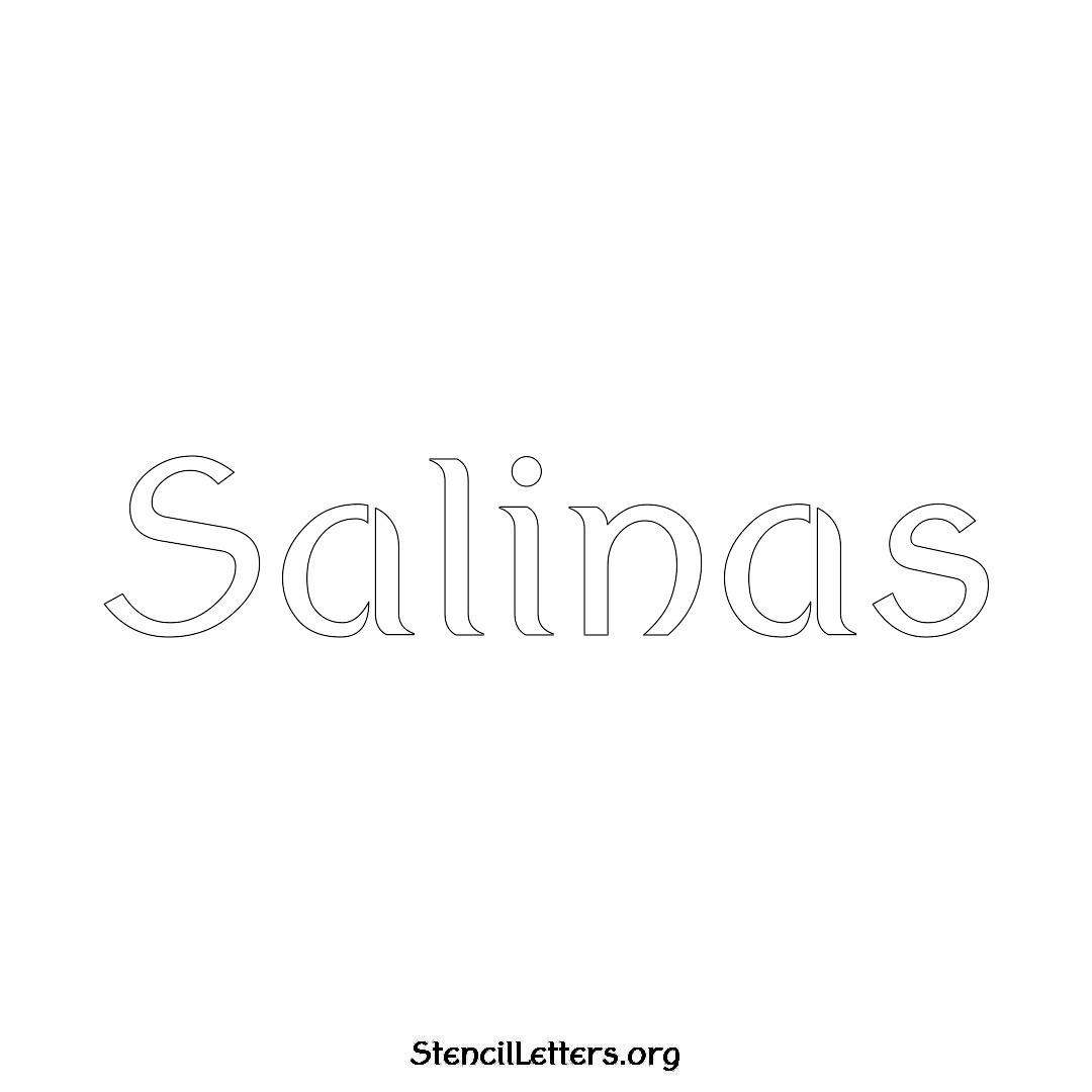Salinas name stencil in Ancient Lettering