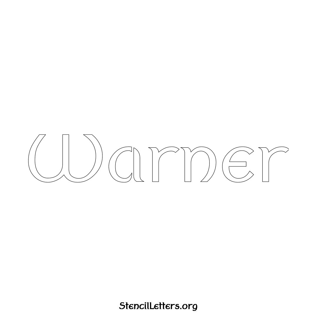 Warner name stencil in Ancient Lettering