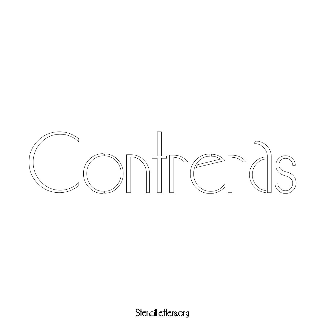 Contreras name stencil in Art Deco Lettering