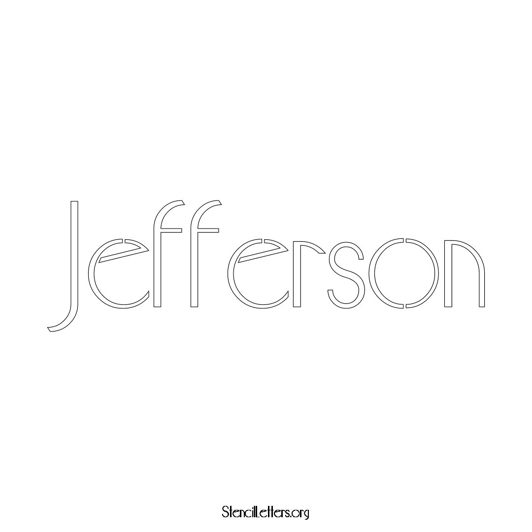 Jefferson name stencil in Art Deco Lettering
