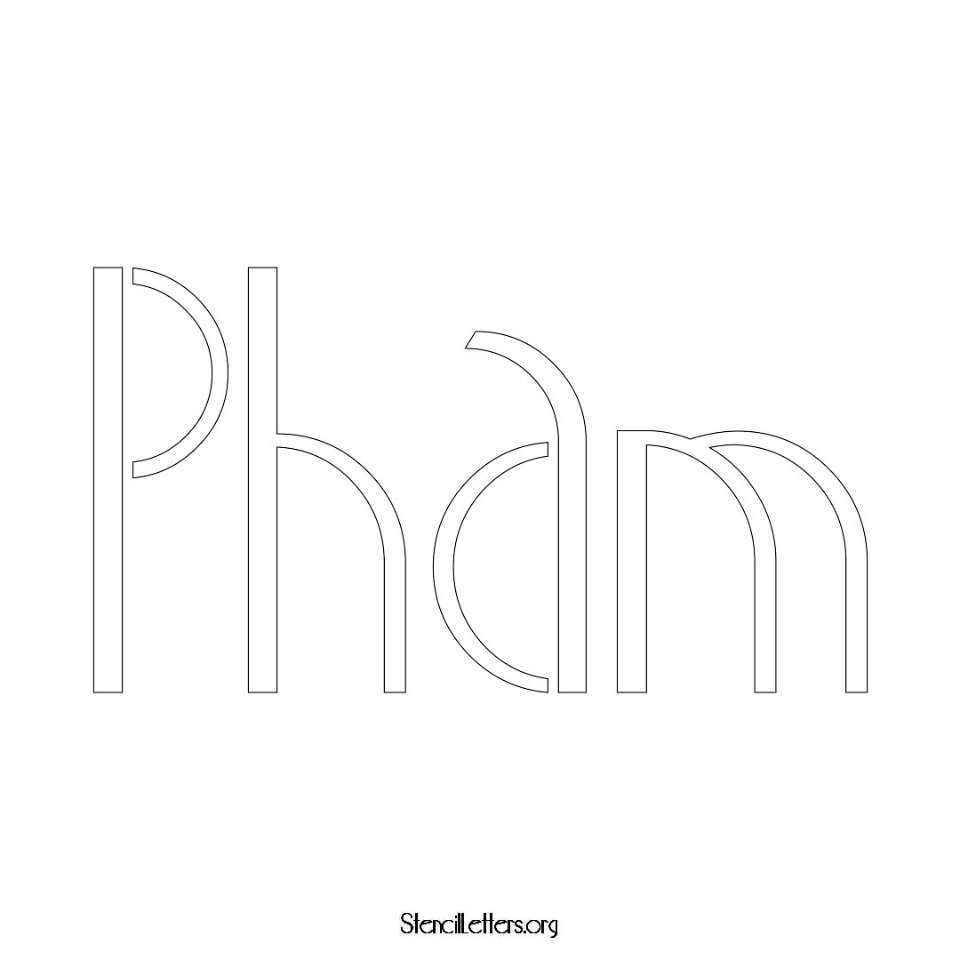 Pham name stencil in Art Deco Lettering