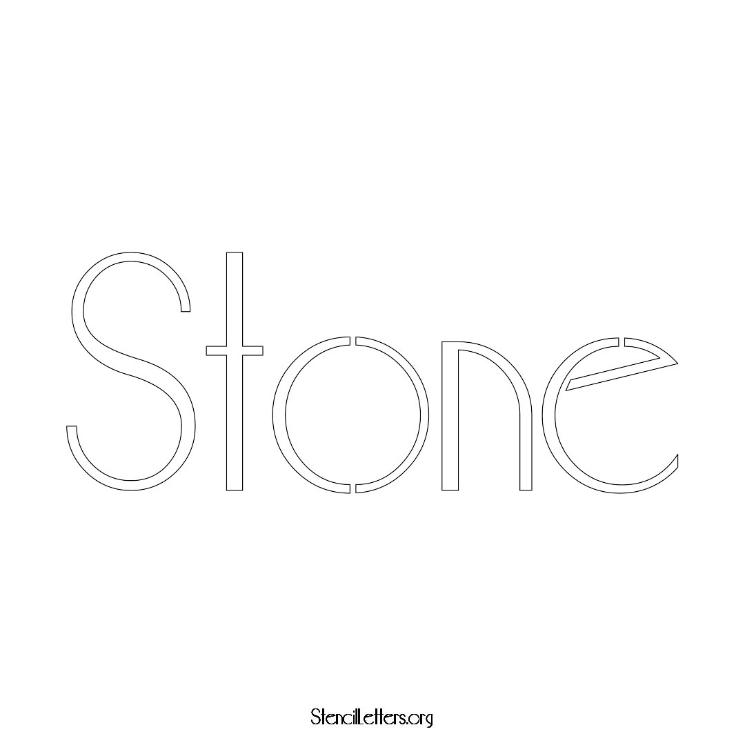 Stone name stencil in Art Deco Lettering
