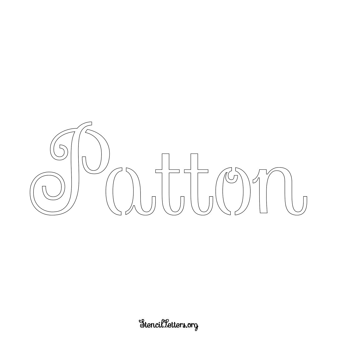Patton name stencil in Ornamental Cursive Lettering