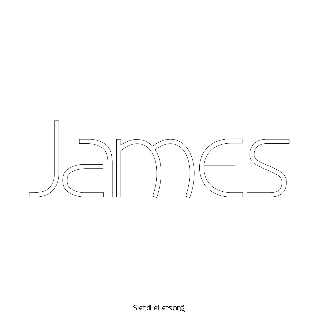 James name stencil in Simple Elegant Lettering