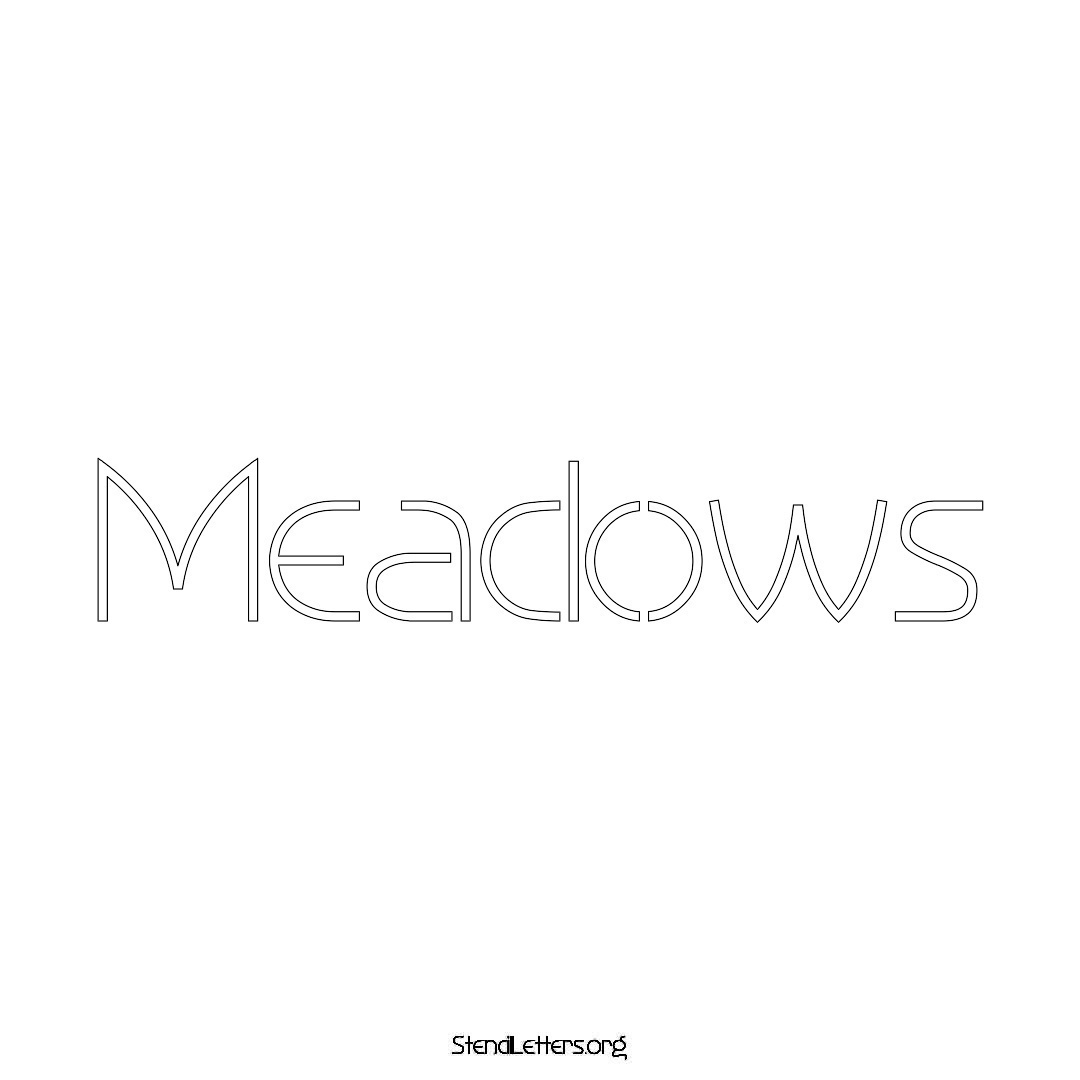 Meadows name stencil in Simple Elegant Lettering