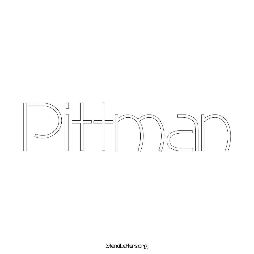 Pittman name stencil in Simple Elegant Lettering