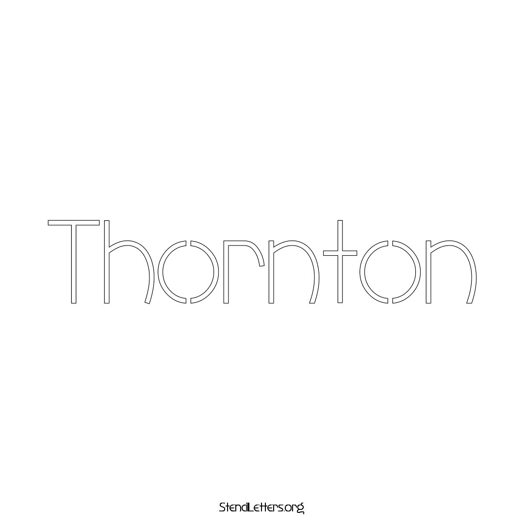 Thornton name stencil in Simple Elegant Lettering
