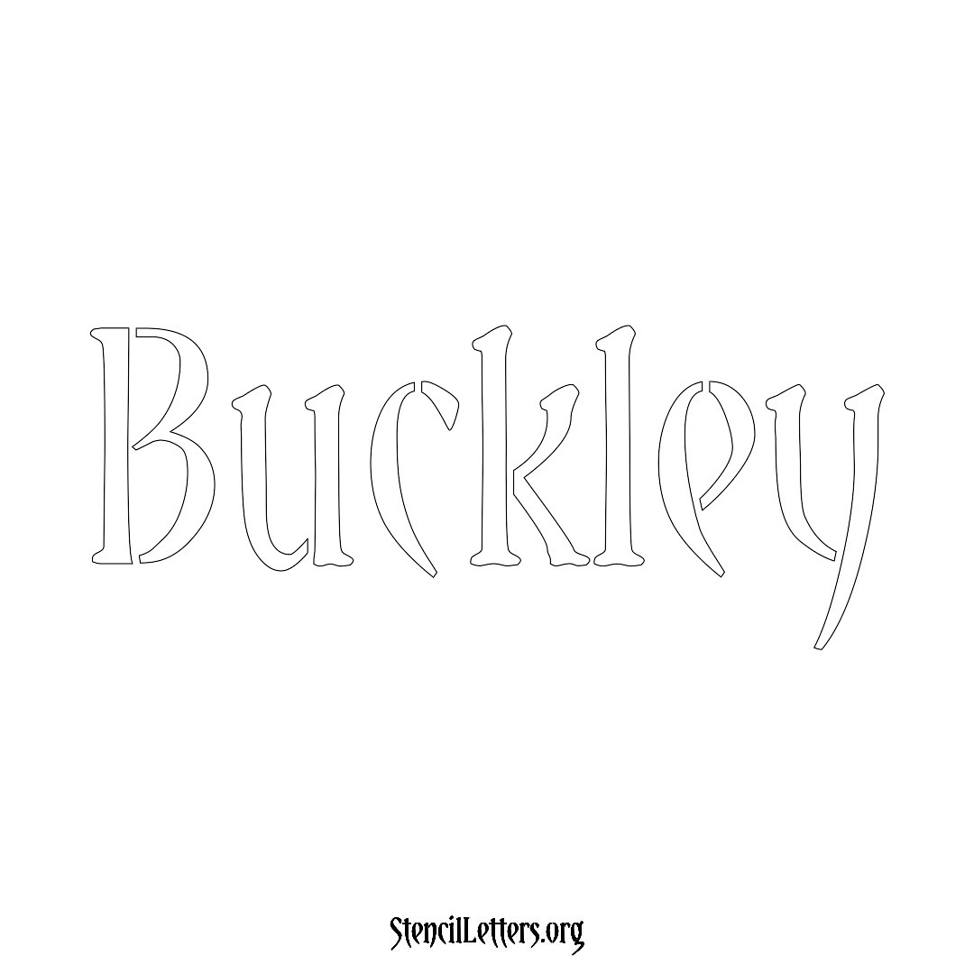 Buckley name stencil in Vintage Brush Lettering