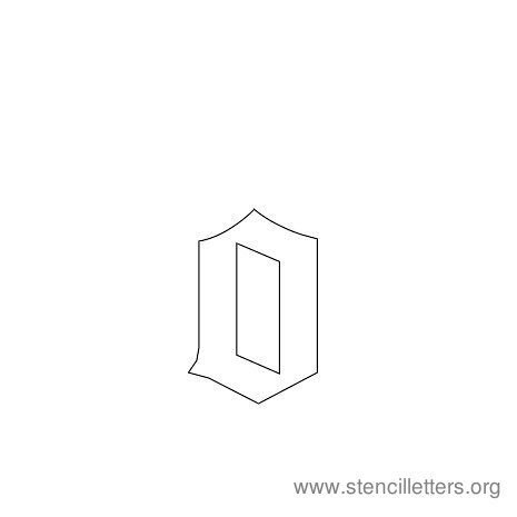 lowercase gothic stencil letter o