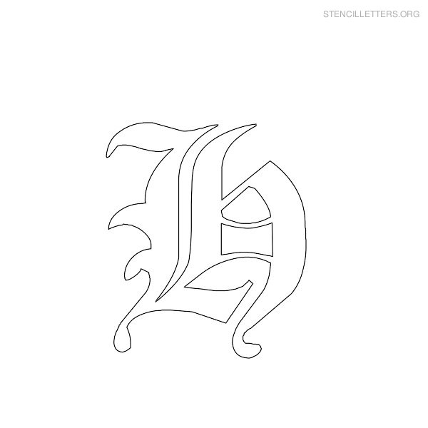 Print Free Stencil Letters H