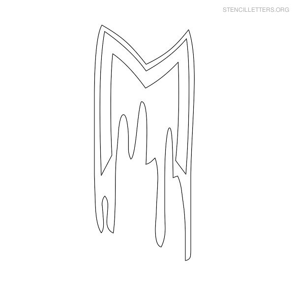 Stencil Letter Halloween M