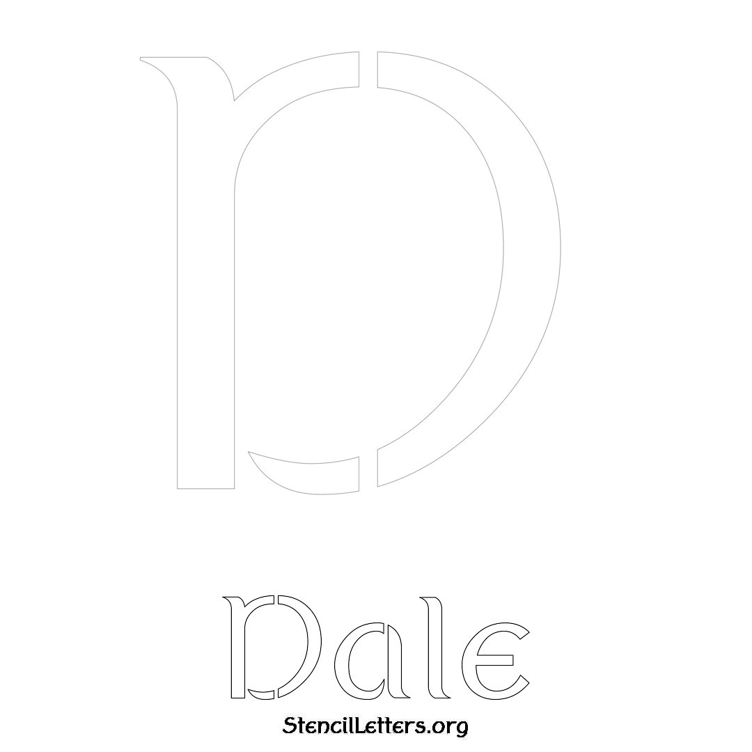 Dale printable name initial stencil in Ancient Lettering