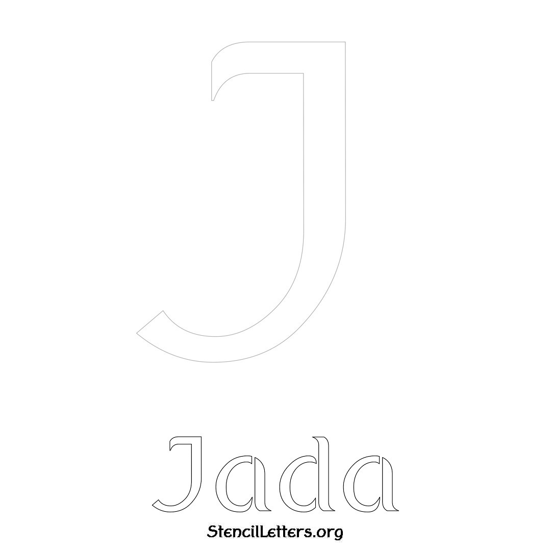 Jada printable name initial stencil in Ancient Lettering