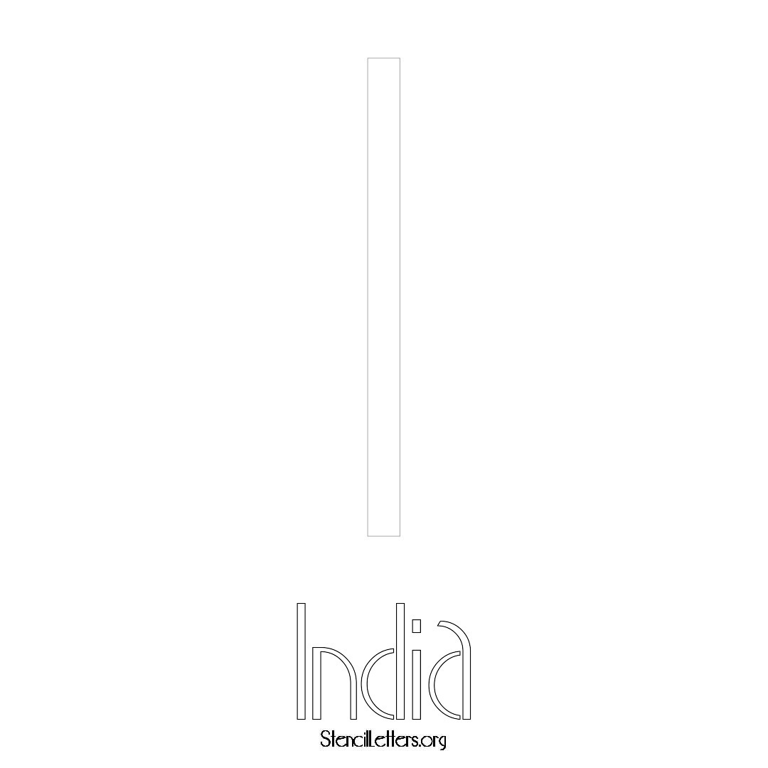 India printable name initial stencil in Art Deco Lettering
