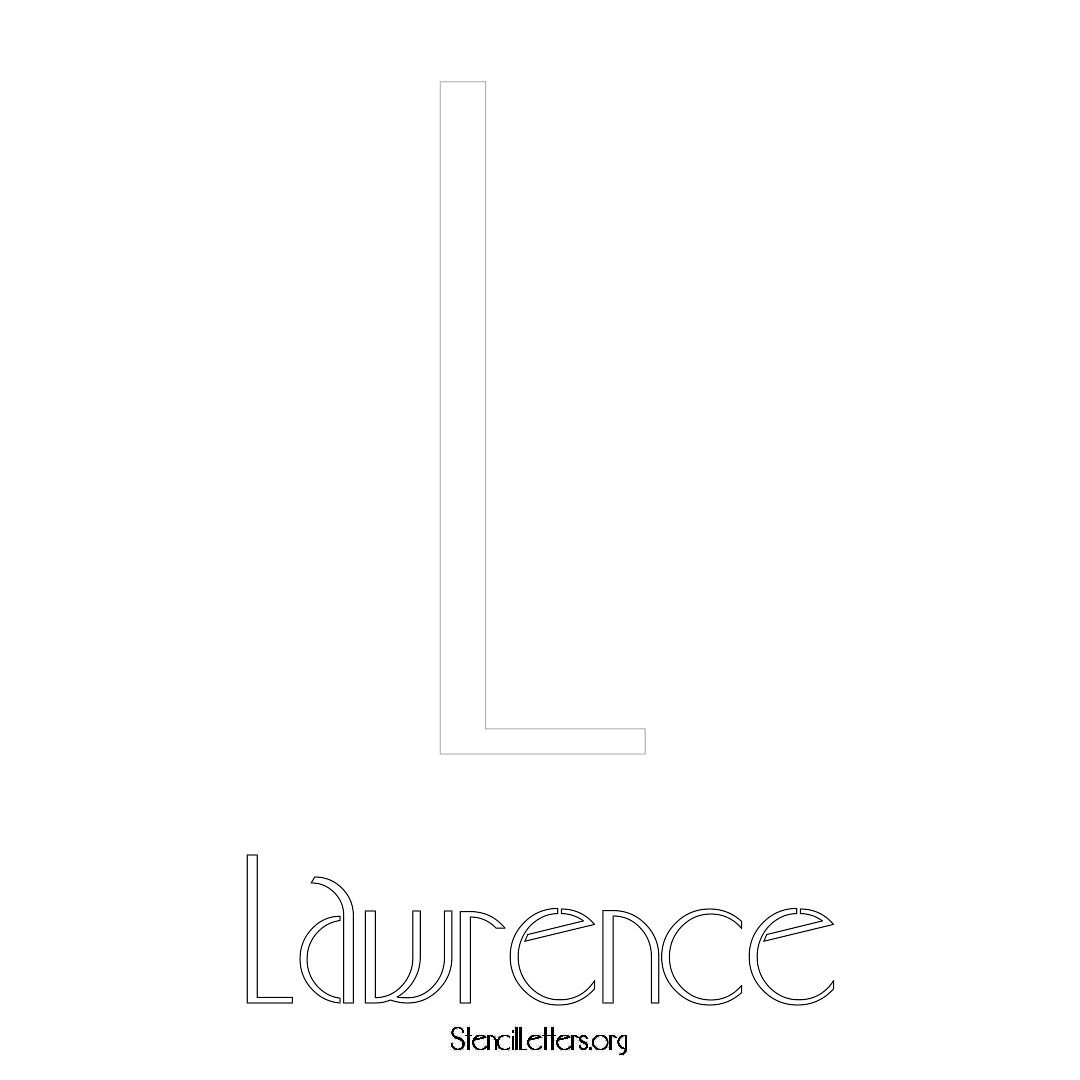 Lawrence printable name initial stencil in Art Deco Lettering