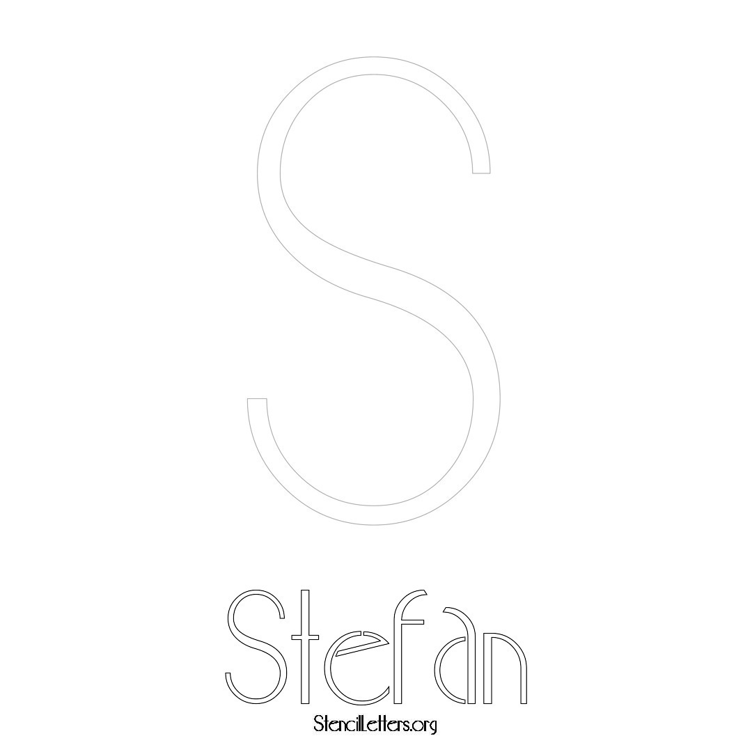 Stefan printable name initial stencil in Art Deco Lettering