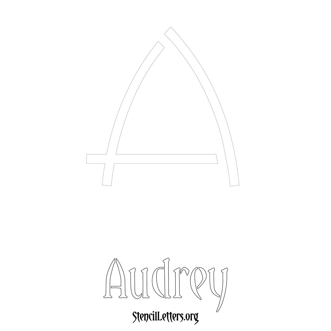 Audrey printable name initial stencil in Simple Elegant Lettering