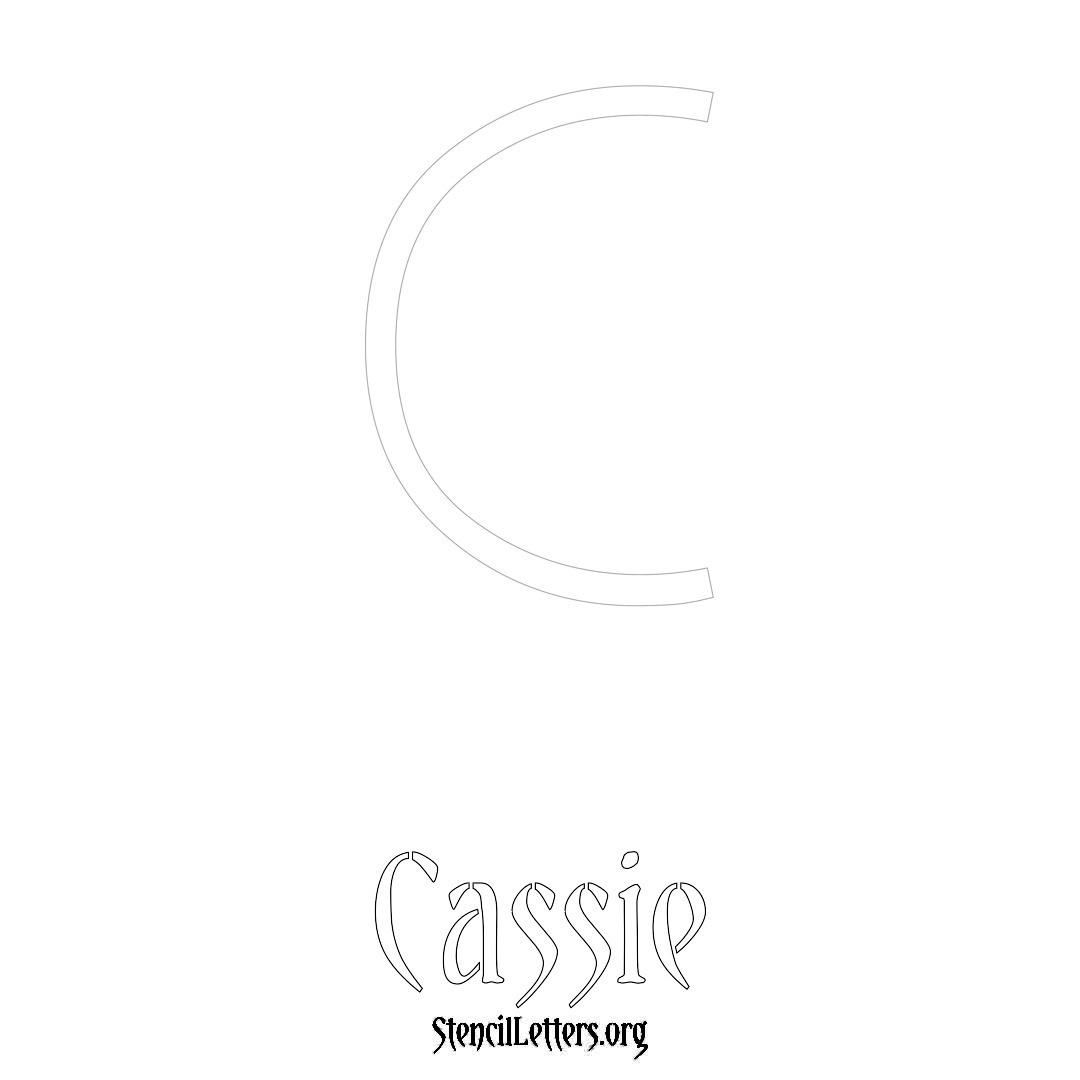 Cassie printable name initial stencil in Simple Elegant Lettering