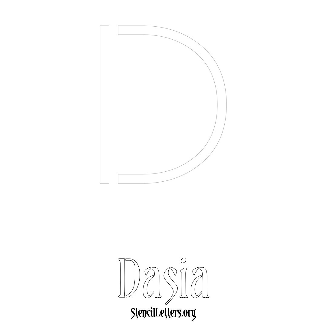 Dasia printable name initial stencil in Simple Elegant Lettering