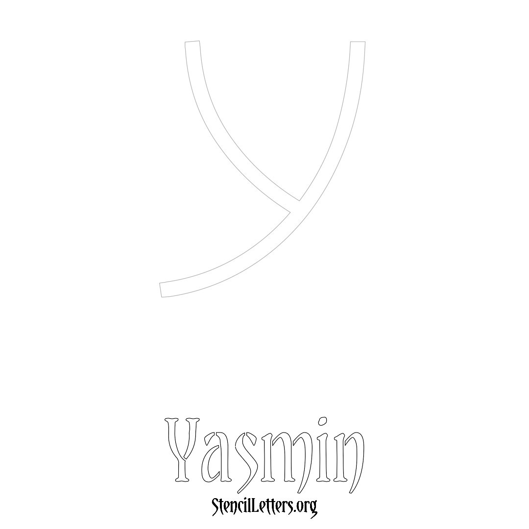 Yasmin printable name initial stencil in Simple Elegant Lettering