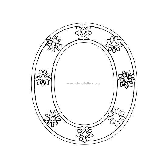 christmas stencil letter o