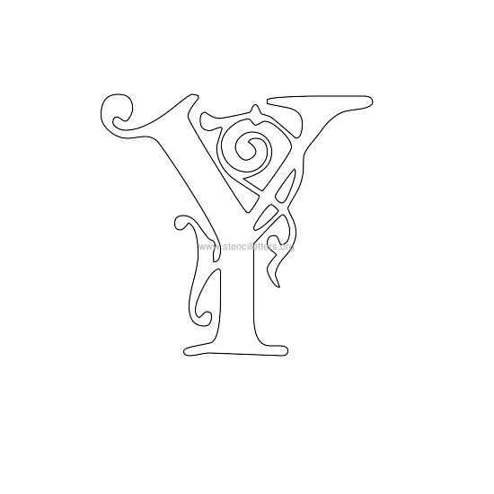 floral wall stencil letter y