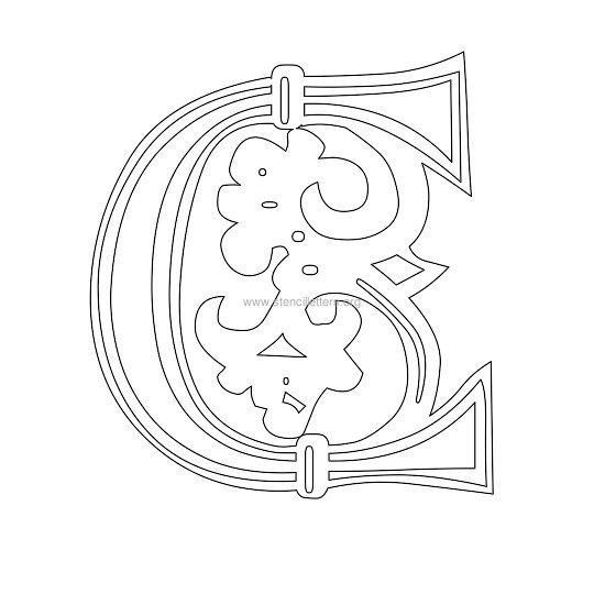 floral wall stencil letter c