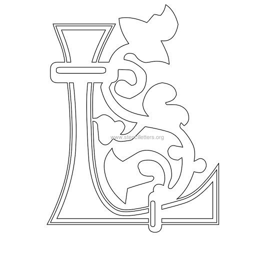 floral wall stencil letter l