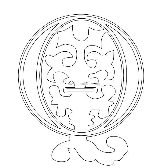 floral wall stencil letter q