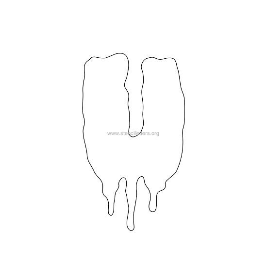 halloween stencil letter u