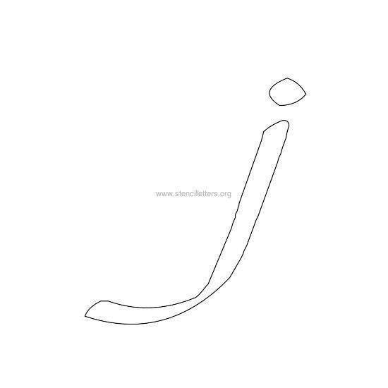 lowercase calligraphy wall stencil letter j