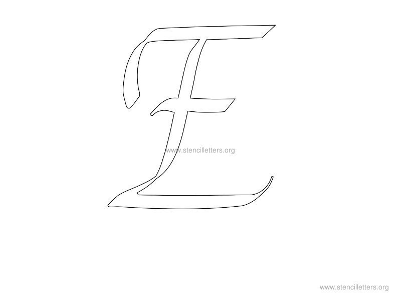 cursive wall stencil letter e