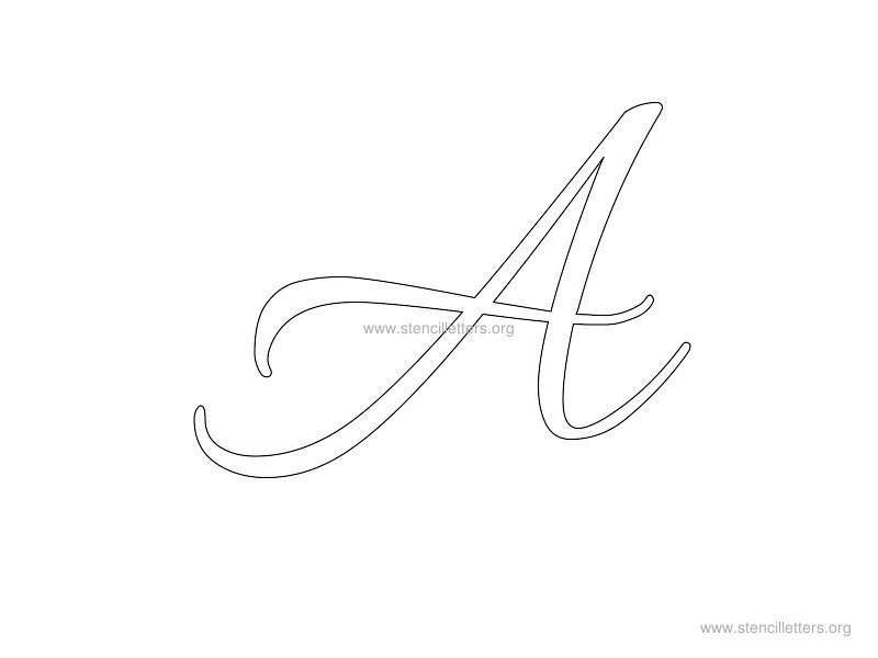 cursive wall stencil letter a
