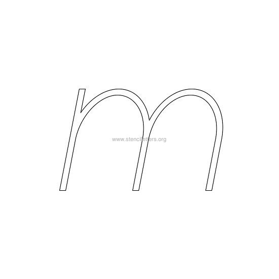 lowercase italic wall stencil letter m