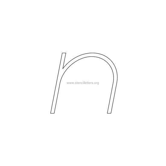 lowercase italic wall stencil letter n
