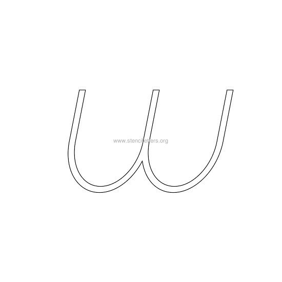lowercase italic wall stencil letter w