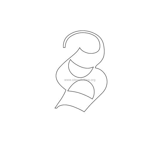 lowercase old-english wall stencil letter s