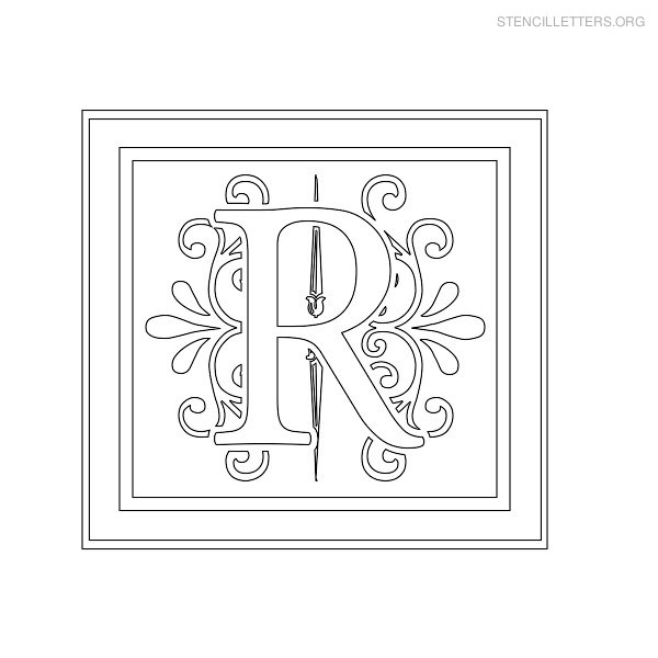 Stencil Letter Decorative R