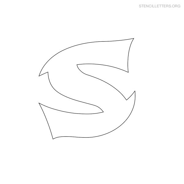 Stencil Letter Japanese S